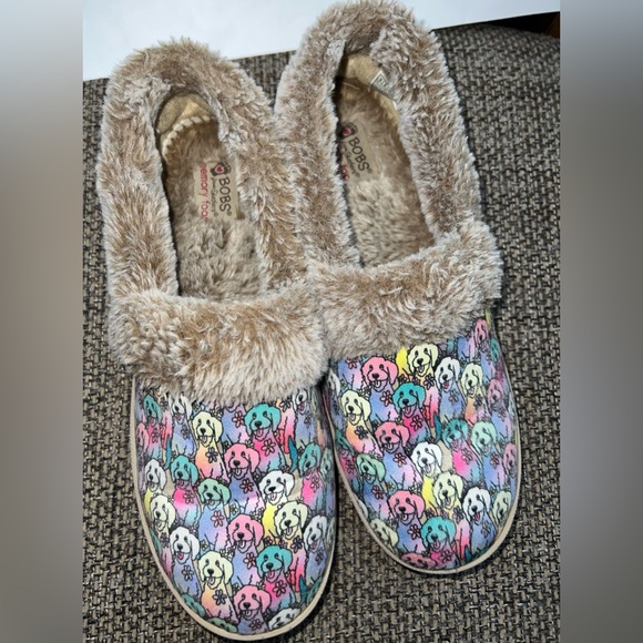 Super Cute Bobs Dog Print Slippers Womens Size 9 - Picture 5 of 6